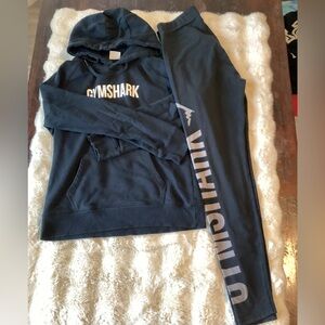 Gymshark Black Hoodie and Jogger Leggings Ensemble L
